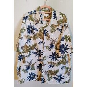 Men's Pierre Cardin Hawaiian Shirt XXL - 100% Cotton Palm Leaf Floral Print